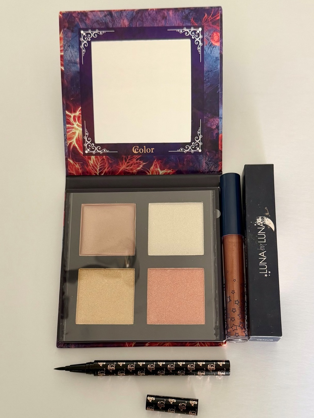 Ccolor Heaven Eyeshadow Highlighter Palette Luna by Luna Gloss Eyeliner Lot